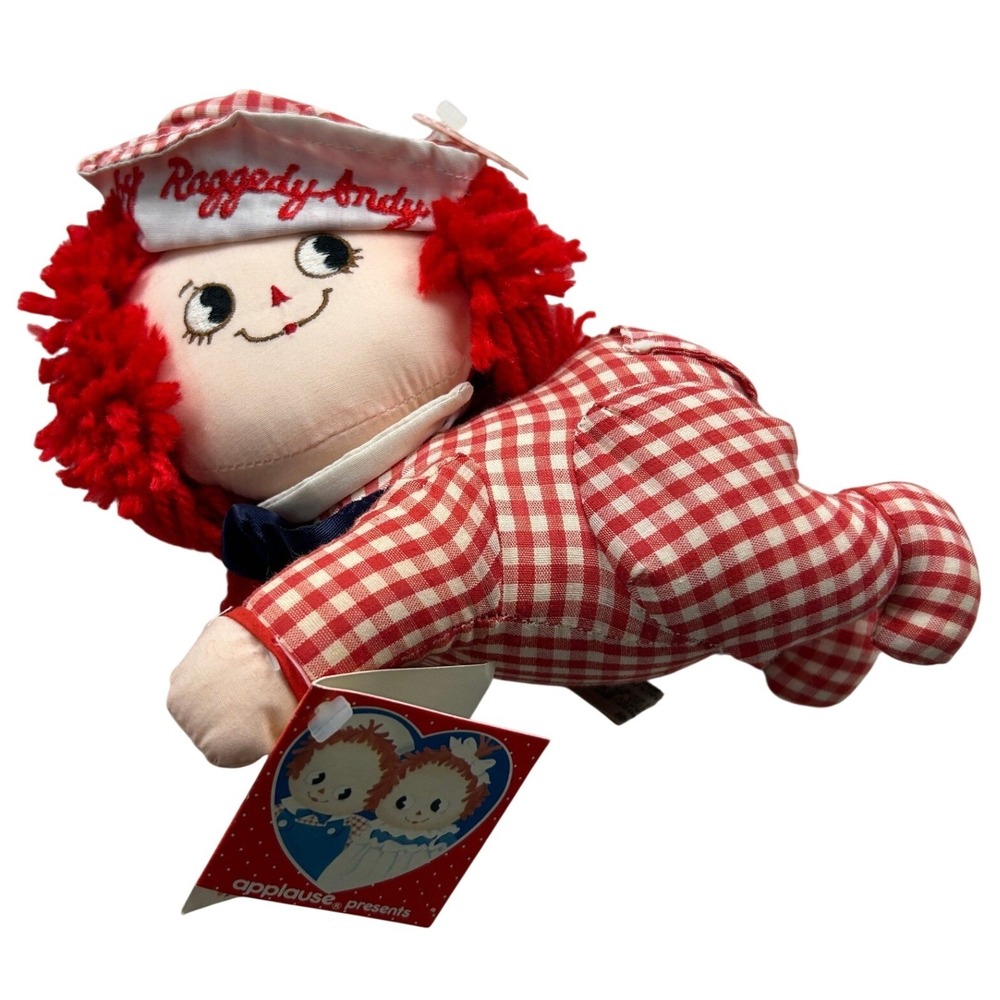 Vintage Applause Baby Raggedy Andy Doll 15155 Gingham Crawling Original Tags